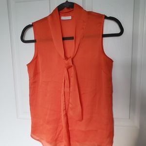 New York and Co Sleeveless Sheer Blouse